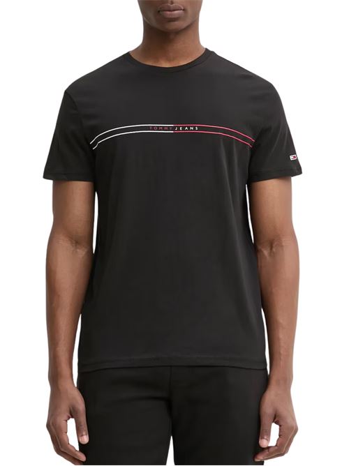 T-shirt nera in cotone Tommy Jeans | DM0DM20779BDS
